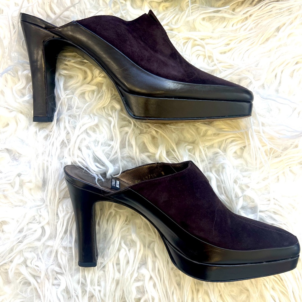 Stuart Weitzman OUTBACK cola suede EXCELLENT CONDITION mule pump